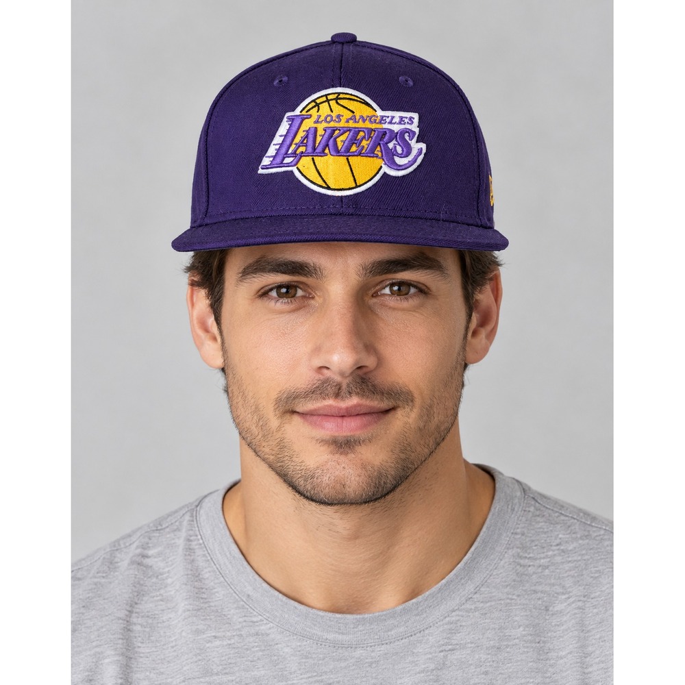 Los Angeles Lakers NBA Vintage New Era 59Fifty HWC Fitted Wool Hat 7 1/8